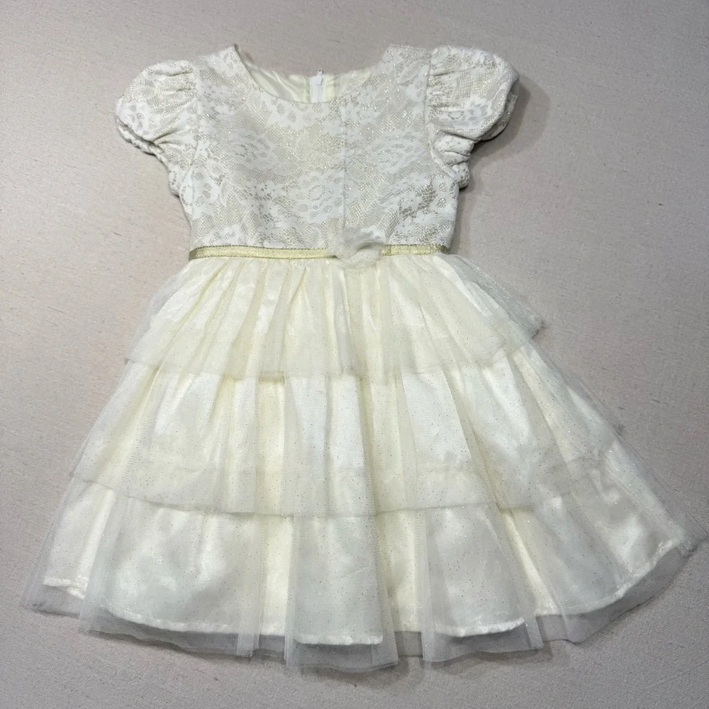 Cream/Ivory Girls Formal Dress - Size 3T - Lace - Tulle - Glitter